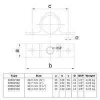 Buiskoppeling Oogdeel dubbele lip - zwart-D / 42,4 mm
